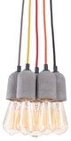 HomeRoots 8.7" x 8.7" x 42.5" Concrete Gray, Concrete, Metal, Ceiling Lamp