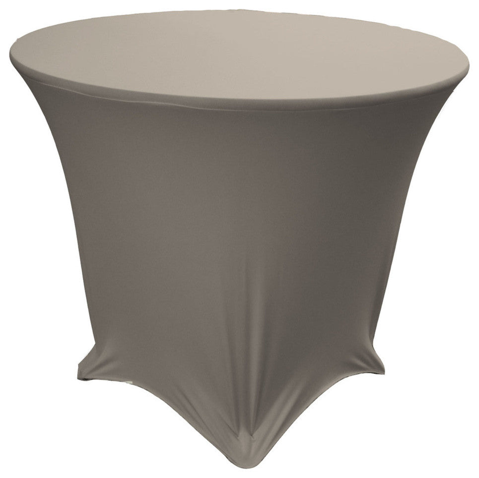 LA Linen Round Spandex Table Cover, Light Gray, 48"x48"