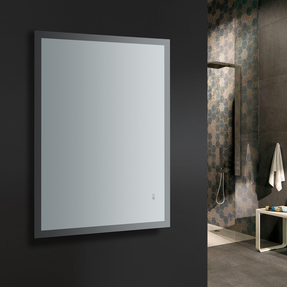 Angelo Bathroom Mirror With Halo Style LED Lighting and Defogger, 48"x36"