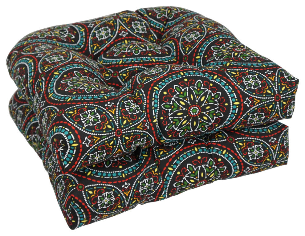 19" U-Shaped Dining Chair Cushions, Set of 2, Alden Starlight