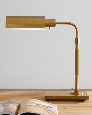 Kenyon Task Table Lamp, Burnished Brass