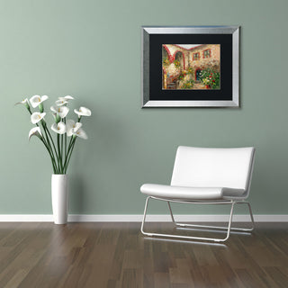 'Tuscany Courtyard' Silver Framed Canvas Art by Rio