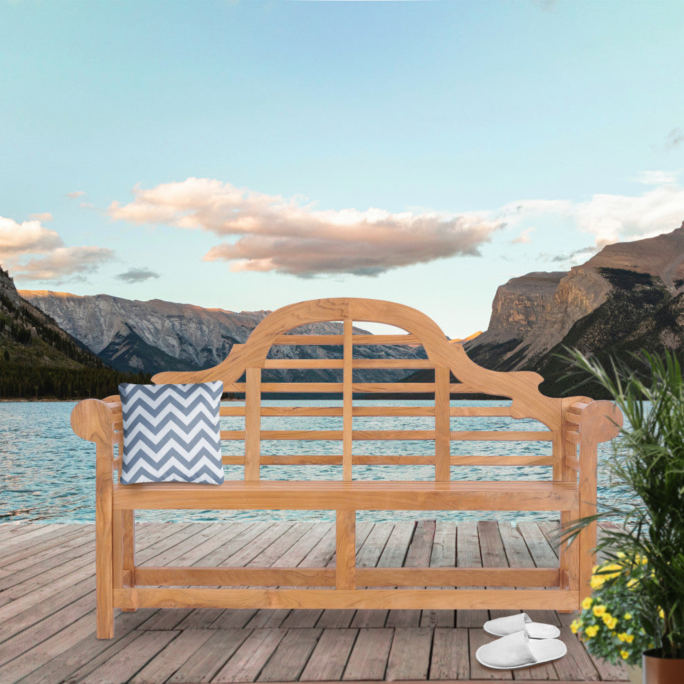 Teak Wood Lutyens Outdoor Patio Double Bench made from Solid A-Grade Teak Wood