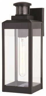 Kinzie 1-Light Outdoor Motion Sensor Wall Mount, Textured Black