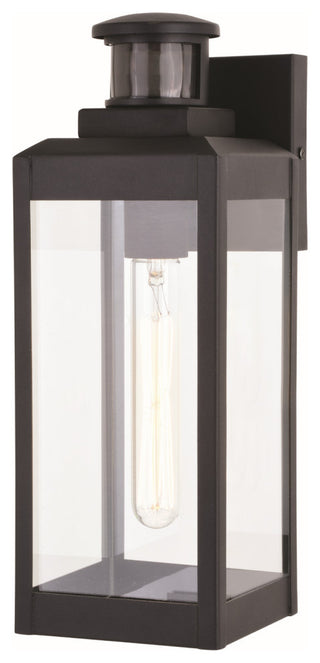 Kinzie 1-Light Outdoor Motion Sensor Wall Mount, Textured Black