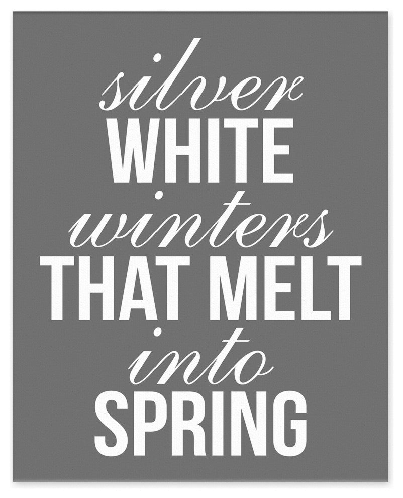 Silver white winters that melt into spring 8"x10" Easelback Canvas