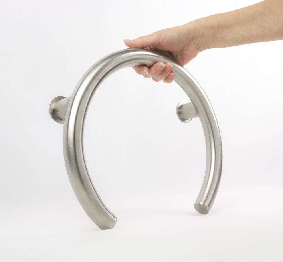 12" Huntington Shower Valve Grab Bar Front Mount, ADA Compliant, Polished