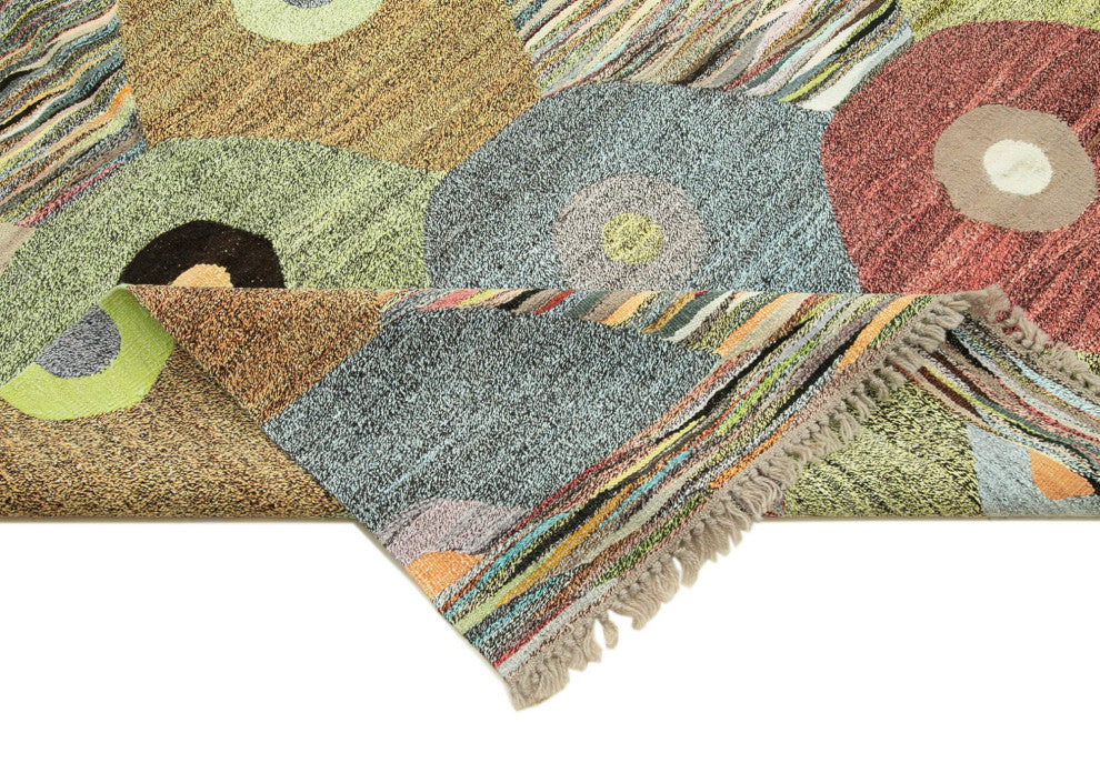 Rug N Carpet - Hand-knotted Turkish 9' 11'' x 14' 1'' Unique Wool Kilim Rug