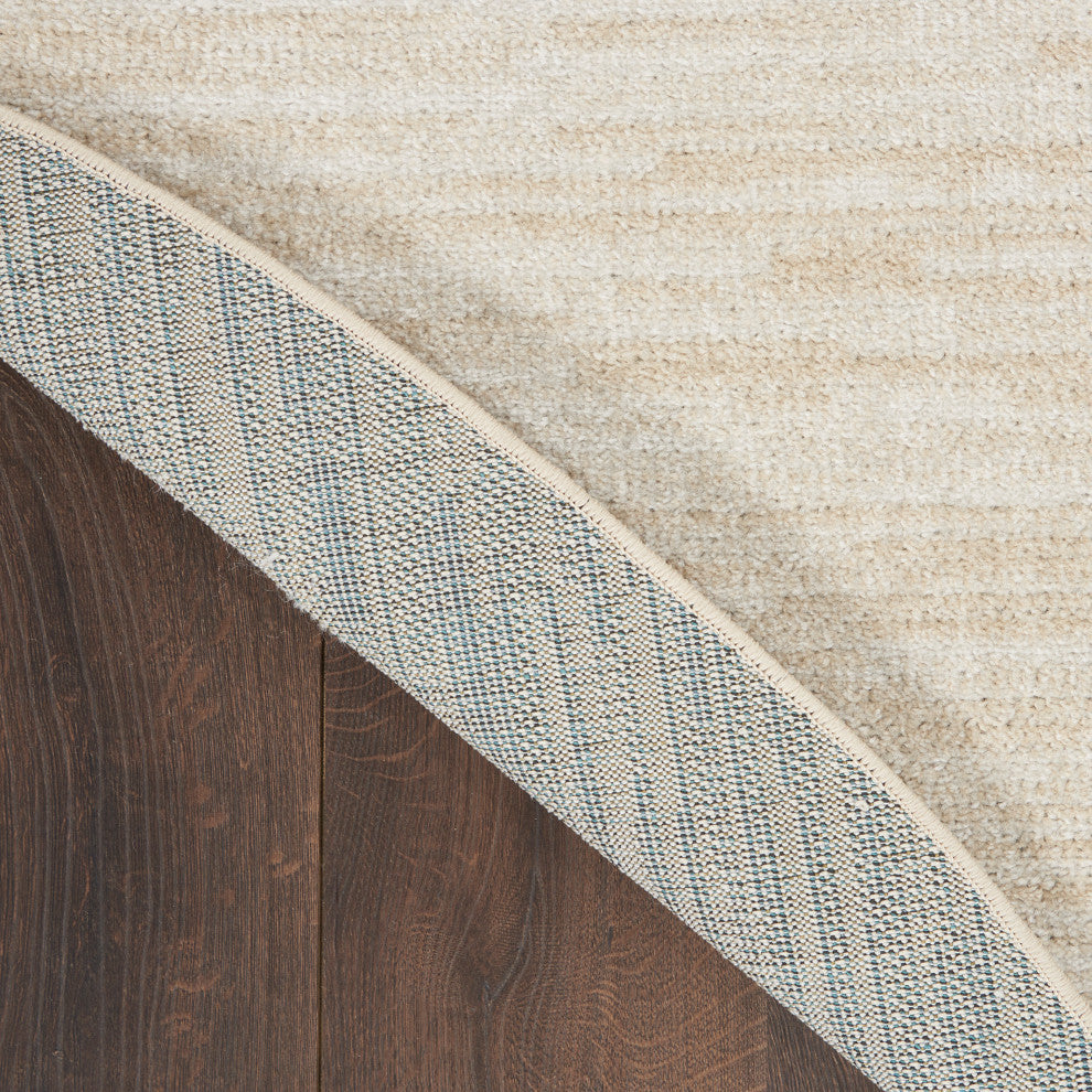 Nourison Essentials 4' x Round Ivory Beige Outdoor Area Rug