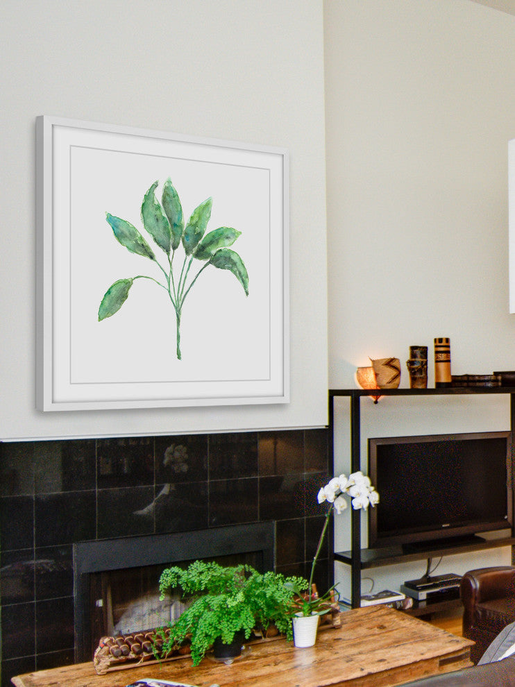 Marmont Hill, "Sage Herb" by Thimble Sparrow Framed Painting Print, 32x32