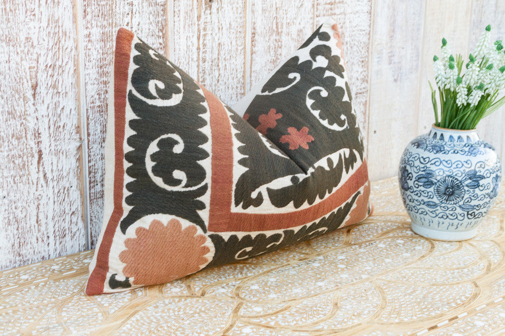 Aziz Thuja Suzani Lumbar Pillow