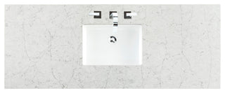 Bristol 60" Single Vanity Bright White, Eternal Jasmine Pearl Quartz