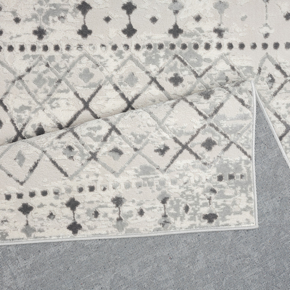 Hannah Moroccan Area Rug/Runner, Cream White, 5' x 7'