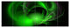 Green Galactic Nebula on Black, Abstract Wall Art Canvas, 70"x28", 6 Panels