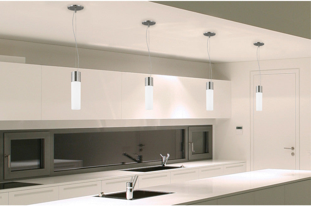 Nuvo Link 1-Light LED Tube Pendant Brushed Nickel