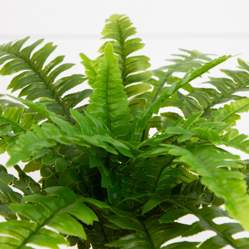 19" UV Resistant Artificial Boston Fern, Indoor/Outdoor Set of 2