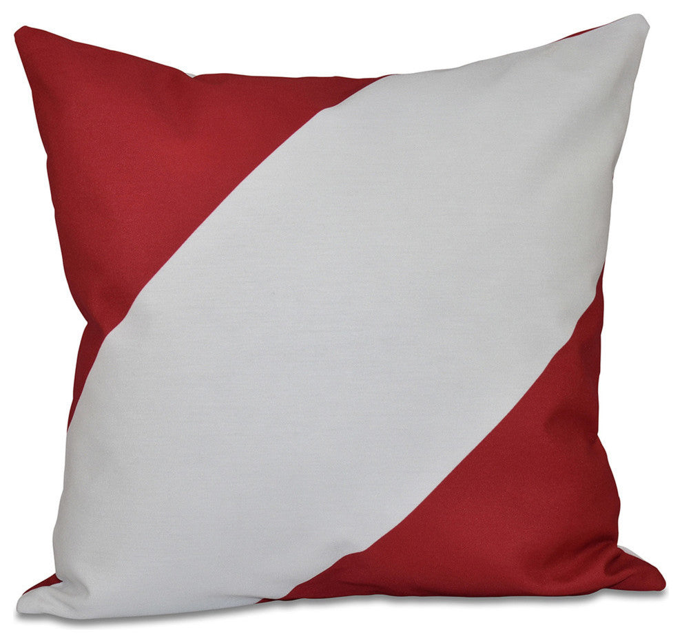 Bold Stripe Decorative Pillow, Red, 18"x18"