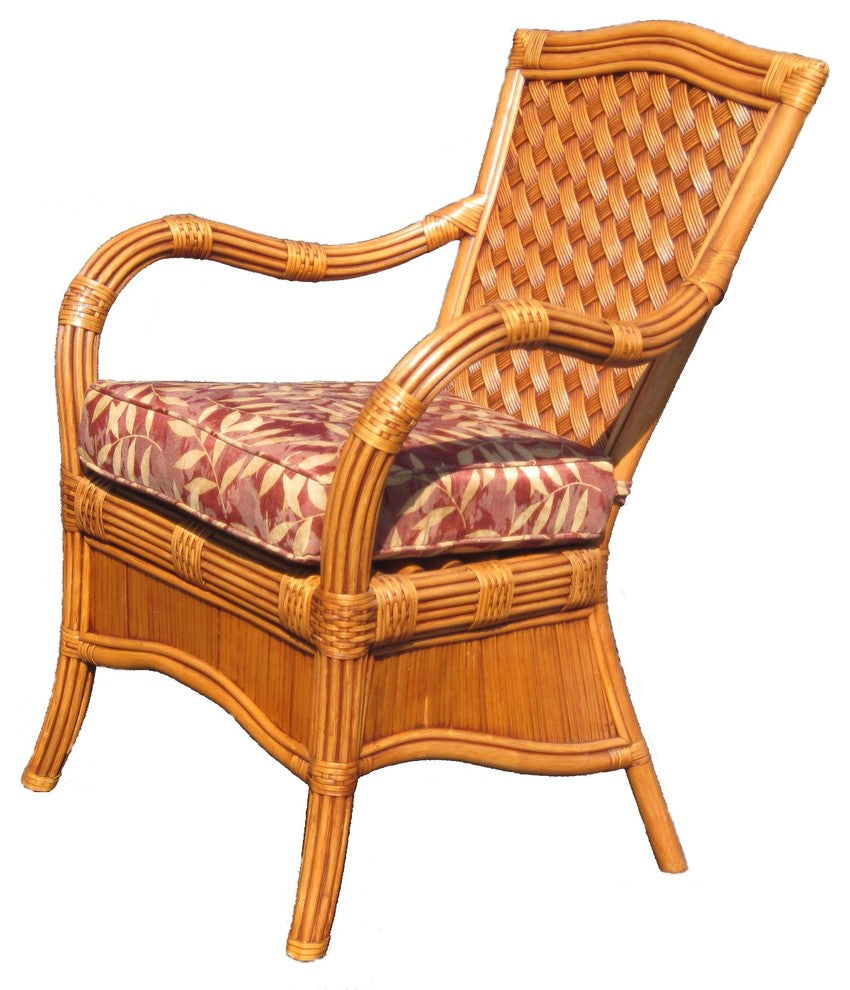 Kingston Reef Dining Chair in Cinnamon, Wheat Fabric