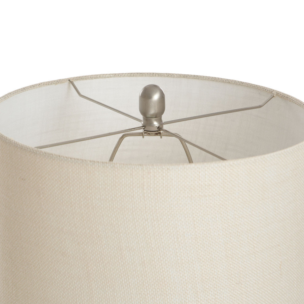 Olney, Textured Concrete Table Lamp with Drum Shade, Multi-Color Cream Finish