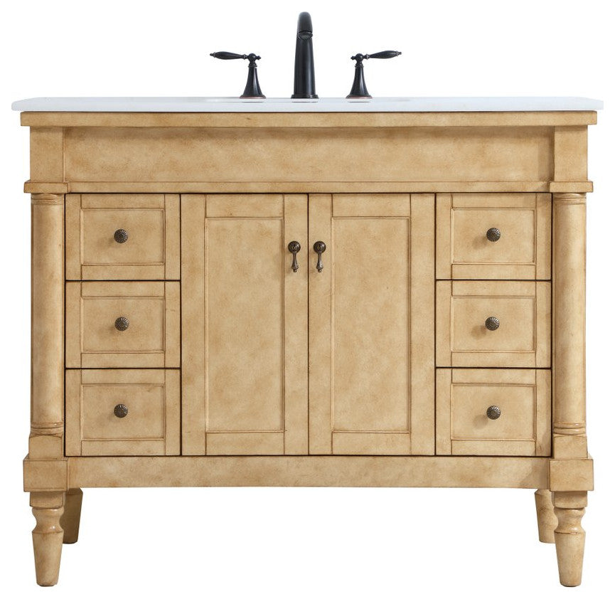 Lewis 42" Single Bathroom Vanity, Antique Beige