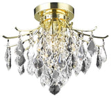 Living District Amelia 3-Light Transitional Metal Flush Mount - Gold Finish