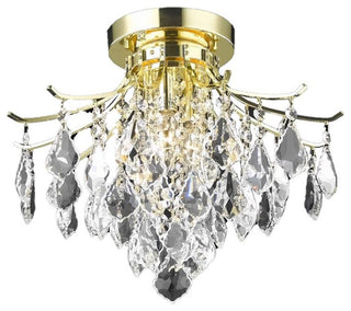 Living District Amelia 3-Light Transitional Metal Flush Mount - Gold Finish