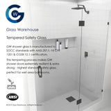 78"x76" Frameless 3 Panel Inline Shower Door, Polished Brass