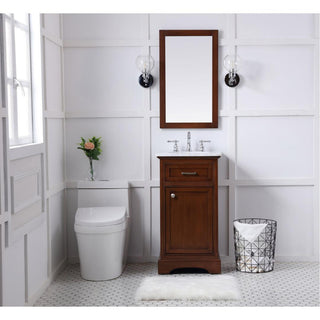 19" Single Bathroom Vanity Set, Teak