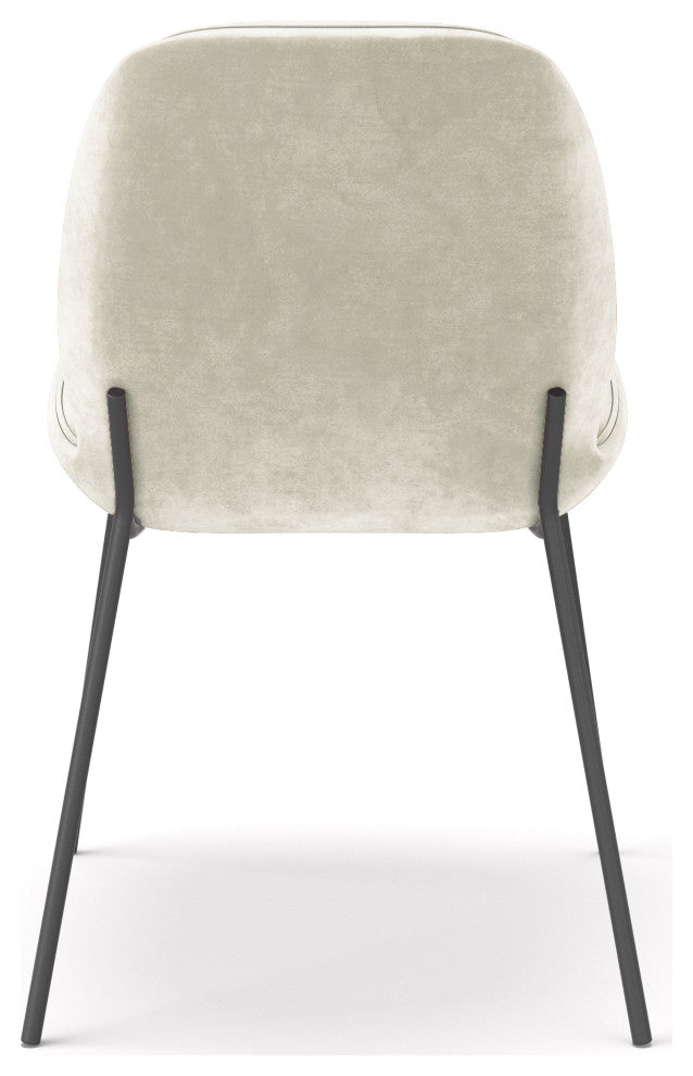 Metro Dauphine Side Chair, Set of 2, Black Legs, Sand, Black