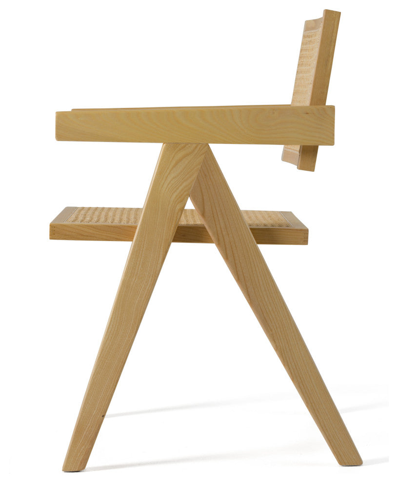 Modrest Aurora Light Rattan and Natural Ash Folding Dining Arm Chair