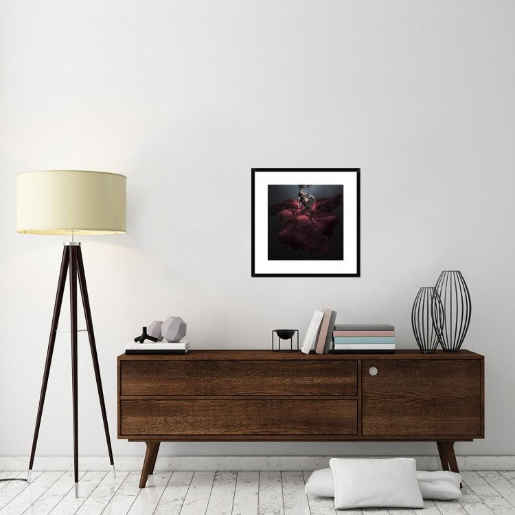 "The Lady In Red" Framed Digital Print by Martha Suherman, 26"x26"