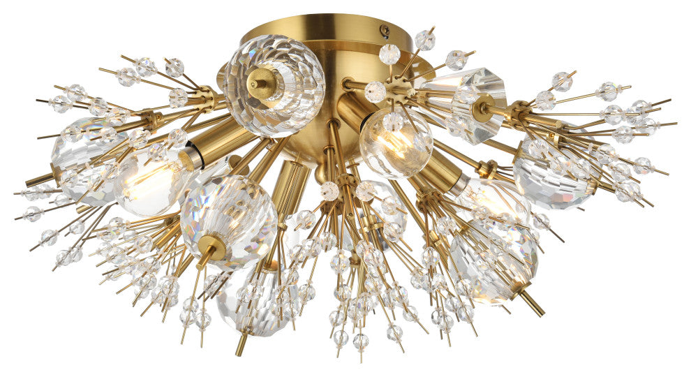 Victor 19" Crystal Starburst Wall Sconce, Gold