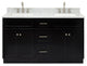 Ariel F061DCW2RVO Hamlet 61" - Black / Carrara White Top