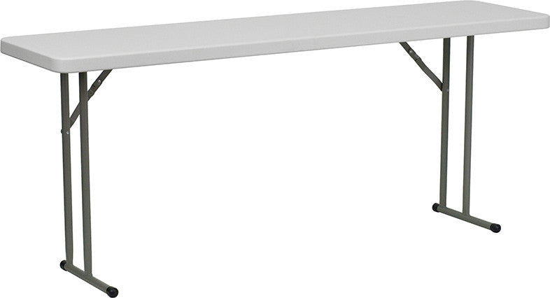 18''x 72'' Granite White Plastic Folding Training Table