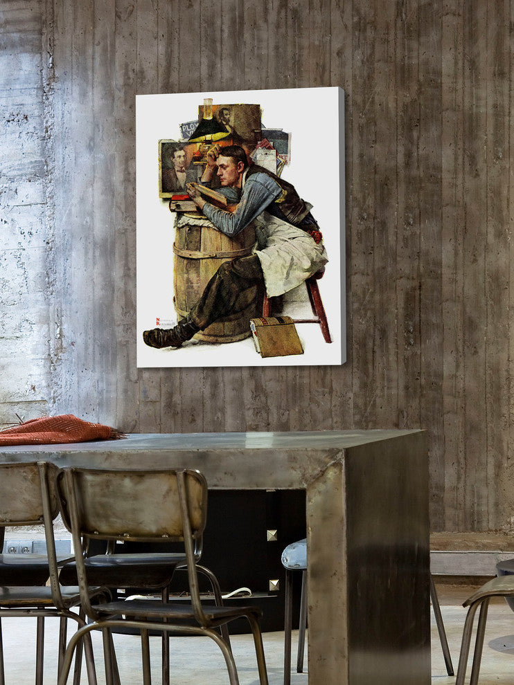 "Law Student" Painting Print on Canvas by Norman Rockwell