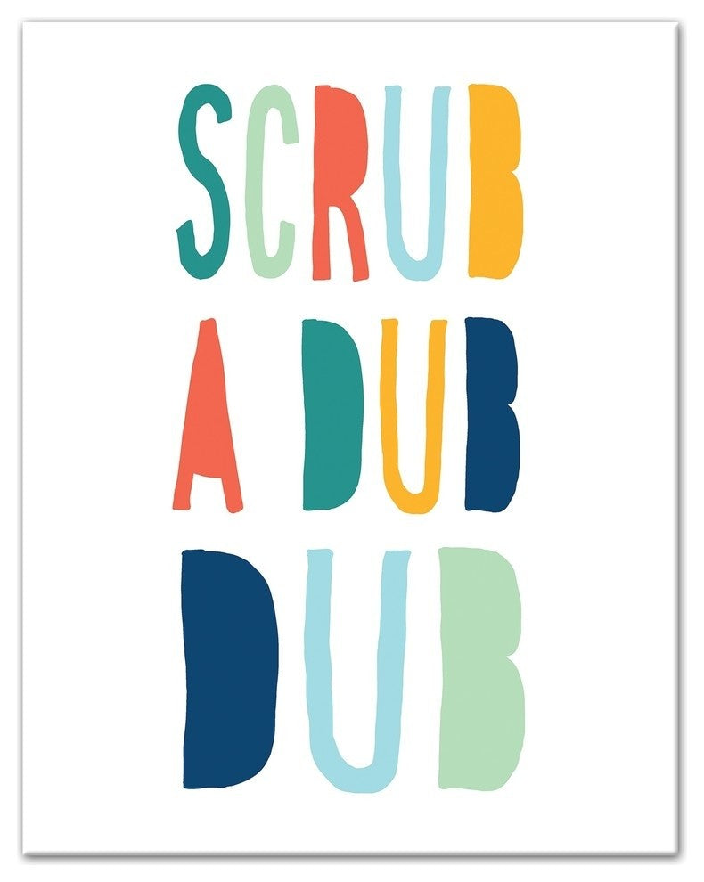 Scrub A Dub Dub Bright Tones Design 11x14 Canvas Wall Art