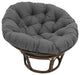 44" Solid Twill Papasan Cushion, Fits 42" Papasan Frame, Steel Gray