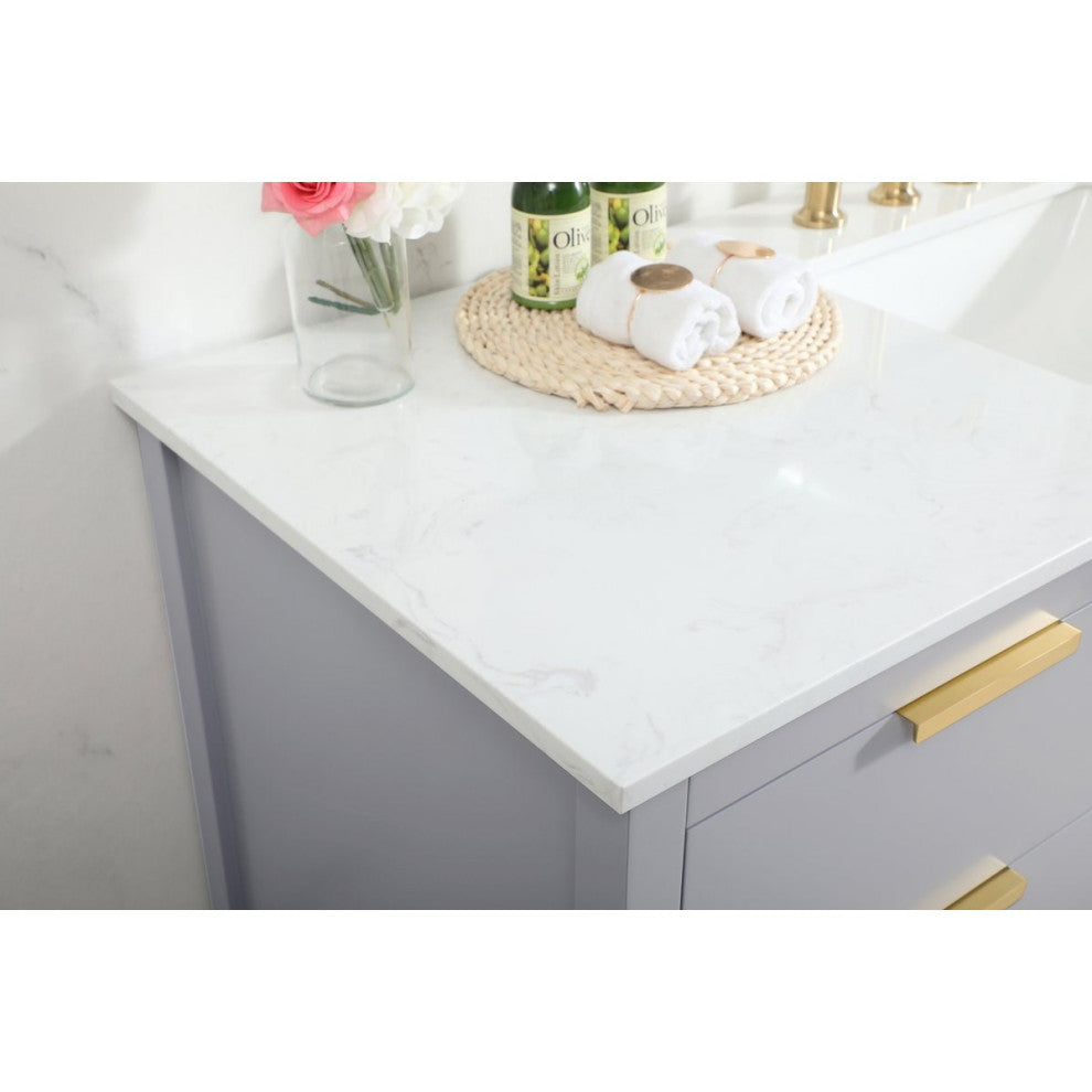 Elegant Decor Larkin Bathroom Vanity Grey