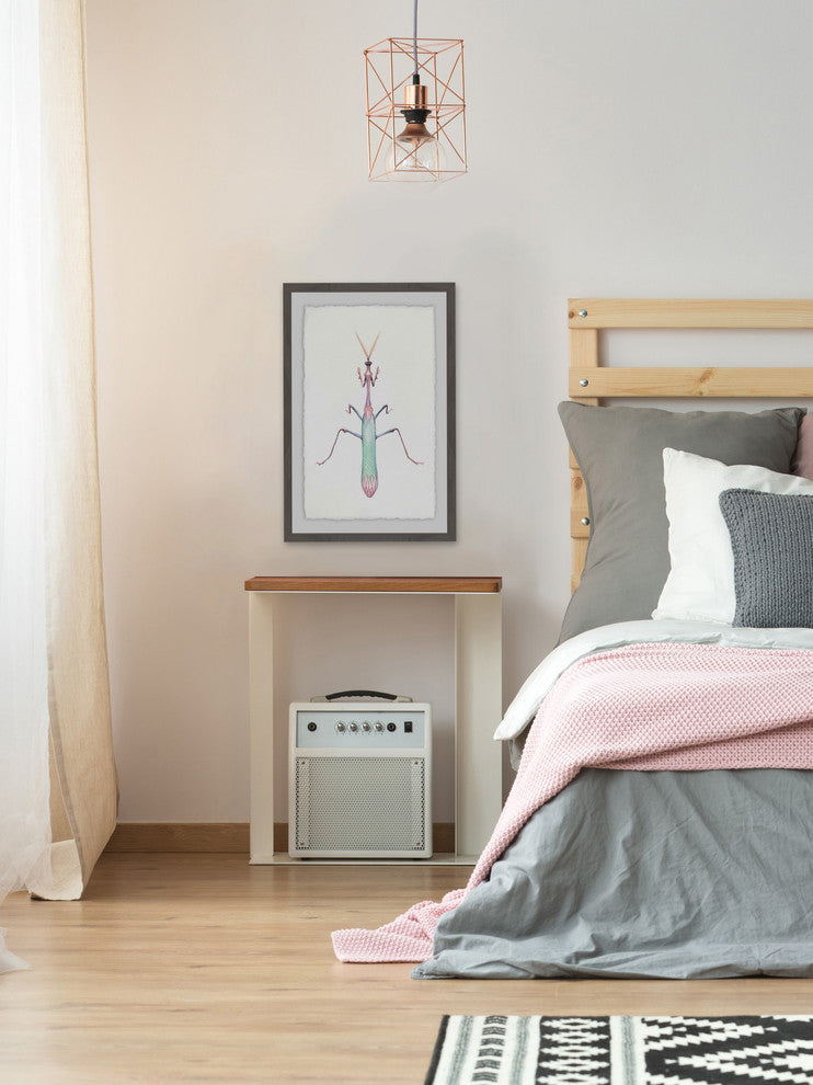 "Pastel Mantis" Framed Painting Print, 12"x18"