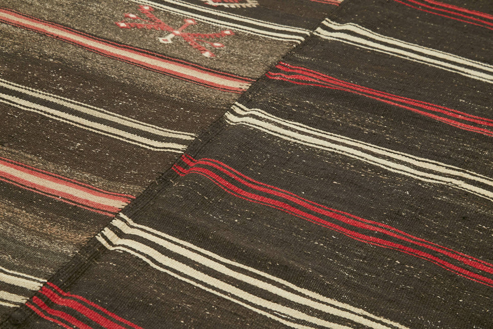 Rug N Carpet - Handmade Turkish 7' 9'' x 12' 5'' Vintage Goat Hair Kilim Rug