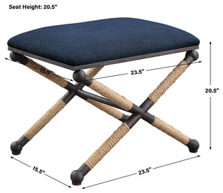 Uttermost Firth Small Navy Fabric Bench