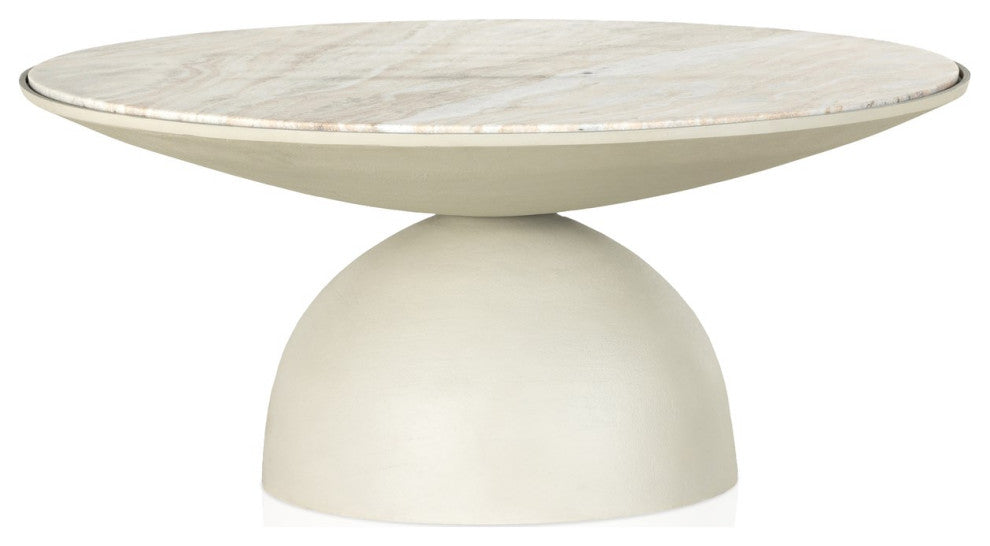 Corbett Coffee Table-Textured Matte Wht