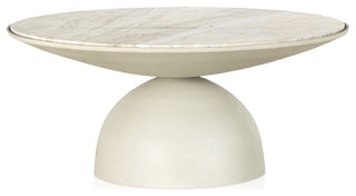 Corbett Coffee Table-Textured Matte Wht