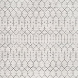 Moroccan HYPE Boho Vintage Diamond Runner Rug, Cream/Gray, 8' Sqaure