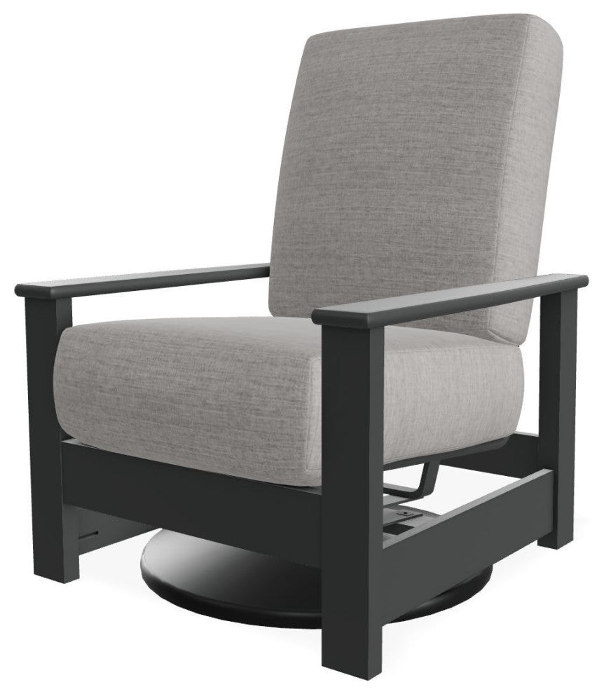 Leeward Deep Seat Outdoor Hidden Swivel Rocker, Rain Graystone/Graphite