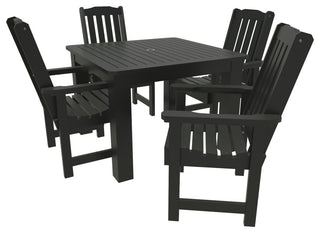 Springville 5-Piece Square Dining Set, Weathered Acorn, Black