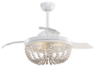 42-in Modern White Ceiling Fan with Retractable Blades