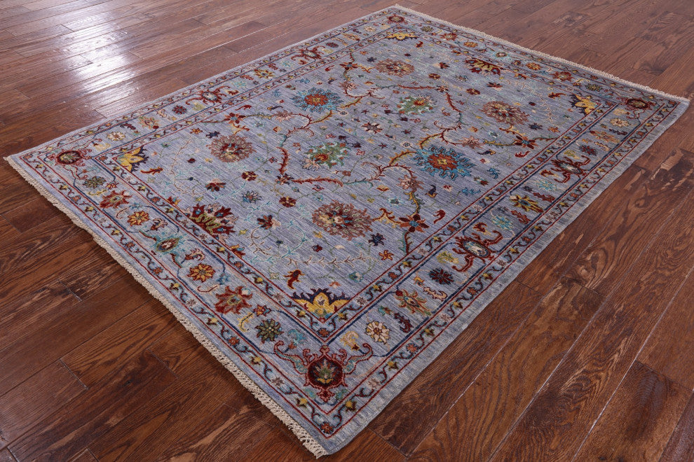 5' 2" X 6' 8" Persian Tabriz Hand Knotted Wool Rug Q7652