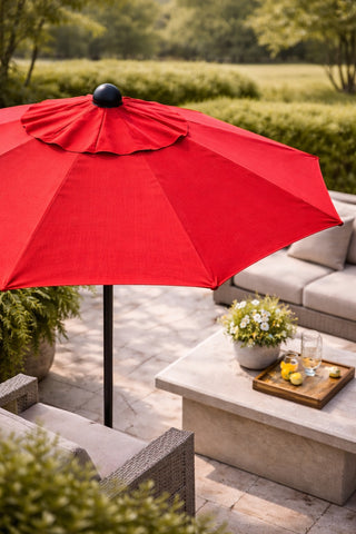 9' Round Universal Sunbrella Replacement Canopy, Jockey Red