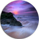 Slow Motion Waves On Winch Beach, Seascape Round Metal Wall Art, 23"